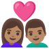 👩🏽‍❤️‍👨🏽 couple with heart: woman, man, medium skin tone display on Google